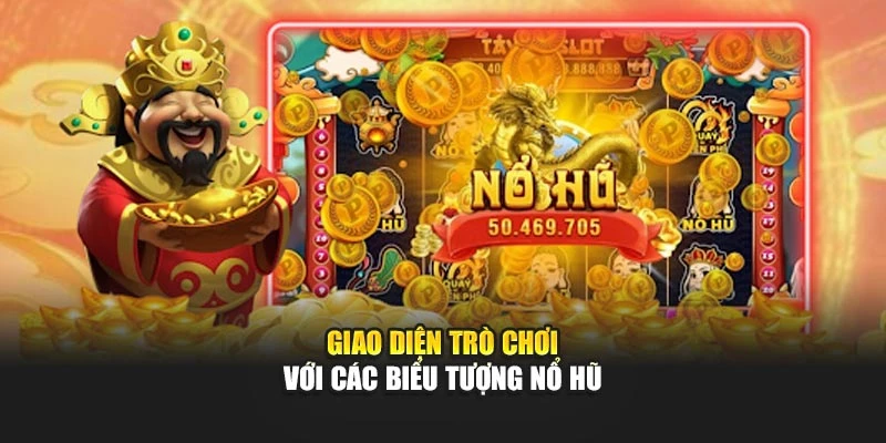 Giao diện trò chơi với các biểu tượng nổ hũ